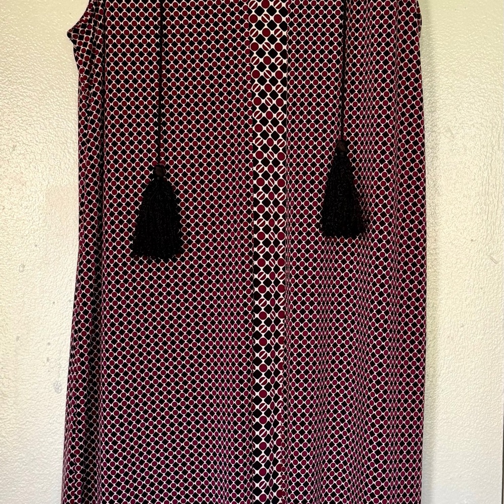 Michael Kors Red and White Geometric Dress
